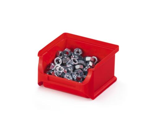 Sichtlagerkasten, rot, Tiefe 100 mm, Polypropylen