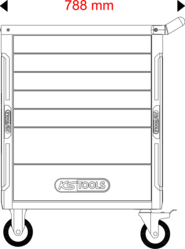 KS Tools RACINGline SCHWARZ/ROT Werkstattwagen