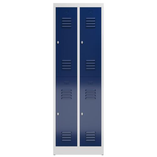 Doppelstöckiger Garderobenschrank ClassiX, Abteilbreite 295 mm
