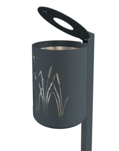 Abfallbehälter im Schilfdesign