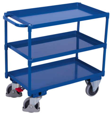 VARIOfit Tischwagen mit öldichten Wannen 995x695 mm, Traglast 400 kg, 3 Etagen