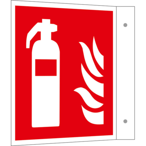 Brandschutzschild SafetyMarking® PLUS, Fahnenschild, langnachleuchtend und tagesfluoreszierend