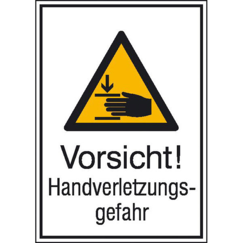 Warnkombischild PROTECT "Vorsicht! Handverletzungsgefahr"