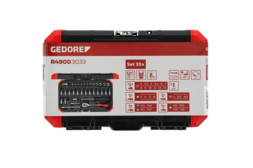 GEDORE R49003033 Steckschlüssel-Satz 1/4" 4-13mm 33-teilig