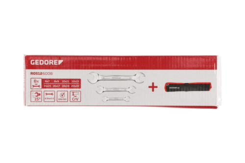 GEDORE R05126008 Doppelmaulschlüssel Satz kurz SW6-22 mm 8-teilig