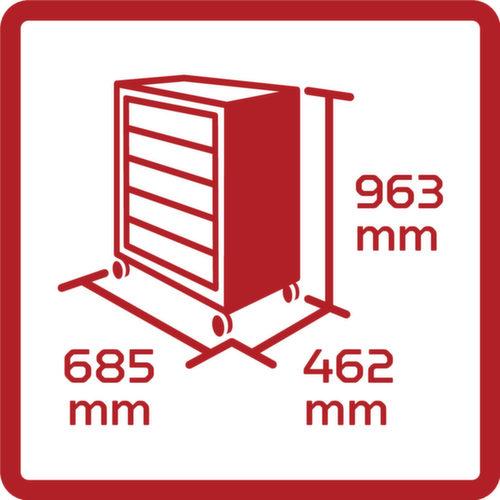 GEDORE R20152205 Wks.Wagen GEDWorker 5 Schubl.