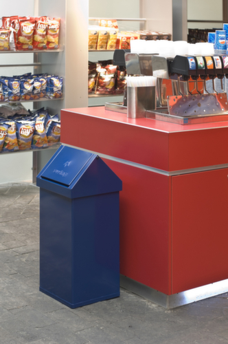 Abfallbehälter Carro Swing mit Schwingdeckel, 55 l, blau