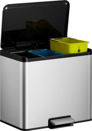 Tretabfallsammler EKO mit fingerabdruckfester Beschichtung, Inhalt 3 x 9 l