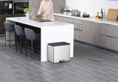 Tretabfallsammler EKO mit fingerabdruckfester Beschichtung, Inhalt 3 x 9 l