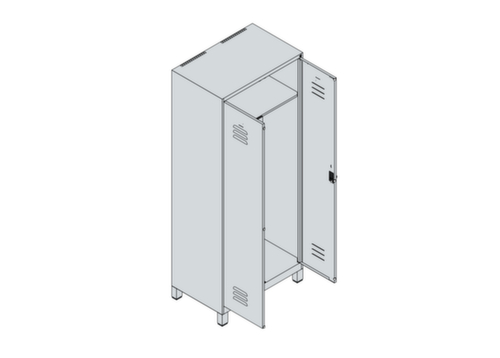 C+P PSA-Spind Classic Plus für Schwarz-Weiß-Trennung, Abteilbreite 400 mm