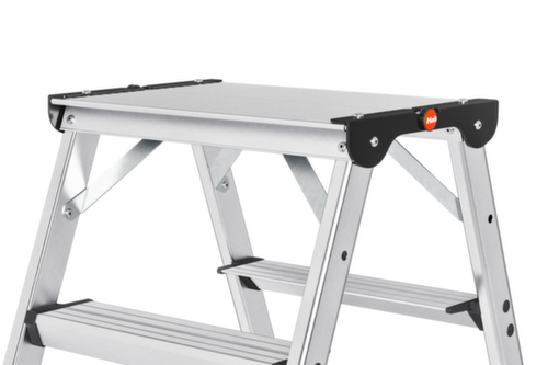 Hailo Teleskop-Stufen-Doppelleiter TopLine D100, 2 x 4 / 2 x 5 / 2 x 6 rutschsicher profilierte Sprossen und Stufen