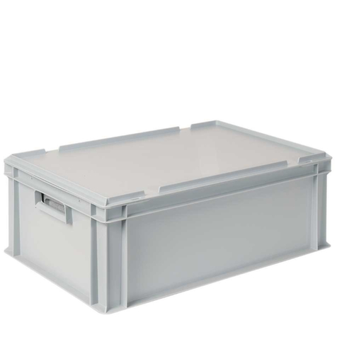 Euronorm-Stapelbehälter mit Isolierbox, grau, Inhalt 44,5 l, Auflagedeckel für Isolierbox