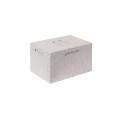 Euronorm-Stapelbehälter mit Isolierbox, grau, Inhalt 22,5 l, Auflagedeckel für Isolierbox