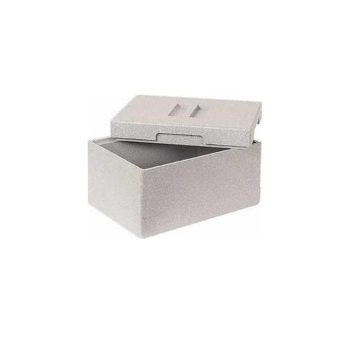 Euronorm-Stapelbehälter mit Isolierbox, grau, Inhalt 22,5 l, Auflagedeckel für Isolierbox