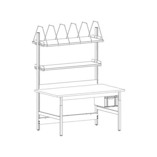 ERGO-line Komplett-Packtisch Budget mit Böden und Steckbügeln, Breite x Tiefe 2000 x 900 mm