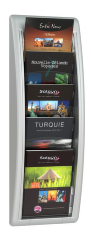 Paperflow Wandprospekthalter Quick Fit, 5 Ablagen, Gestell alusilber