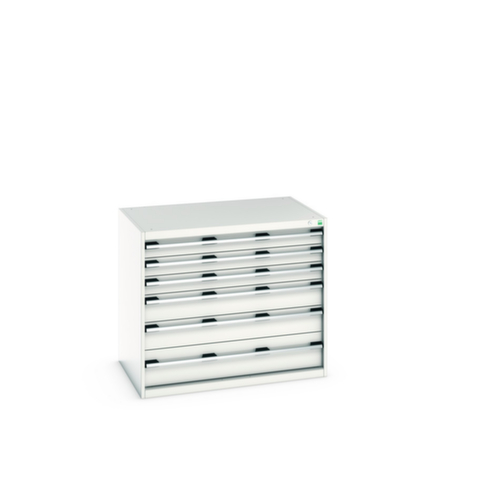 bott Schubladenschrank cubio Grundfläche 1050x750 mm, 6 Schublade(n), RAL7035 Lichtgrau/RAL7035 Lichtgrau