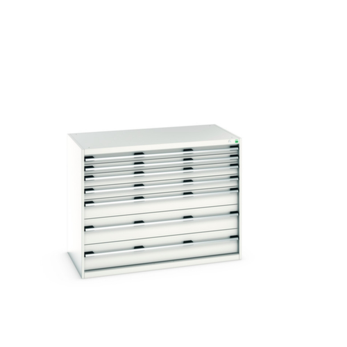 bott Schubladenschrank cubio Grundfläche 1300x750 mm, 7 Schublade(n), RAL7035 Lichtgrau/RAL7035 Lichtgrau