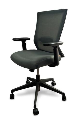 UDOBĂR BĂŒrodrehstuhl Iron mit Synchronmechanik, NetzrĂŒckenlehne mit RĂŒckentrĂ€ger, grau