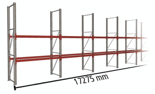 META Palettenregal MULTIPAL für 54 Paletten, 17275 mm breit, 3 Lagerebenen