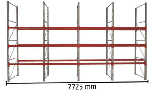 META Palettenregal MULTIPAL für 32 Paletten, 7725 mm breit, 4 Lagerebenen