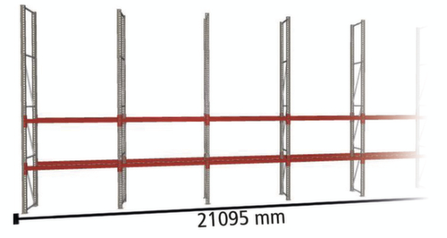 META Palettenregal MULTIPAL für 44 Paletten, 21095 mm breit, 4 Lagerebenen