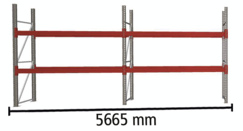 META Palettenregal MULTIPAL für 12 Paletten, 5665 mm breit, 3 Lagerebenen