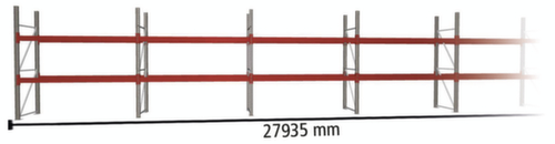 META Palettenregal MULTIPAL für 60 Paletten, 27935 mm breit, 3 Lagerebenen