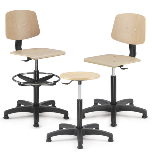 Arbeitsstuhl mit Holzsitz