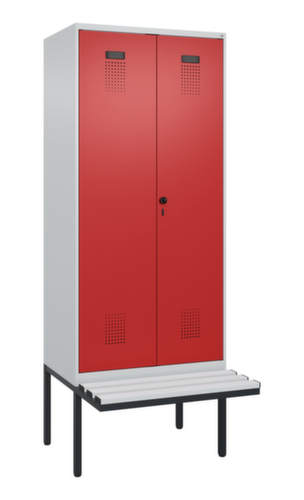 C+P PSA-Spind Evolo PLUS für Schwarz-Weiß-Trennung mit Sitzbank, Abteilbreite 400 mm