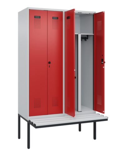 C+P PSA-Spind Evolo PLUS für Schwarz-Weiß-Trennung mit Sitzbank, Abteilbreite 300 mm
