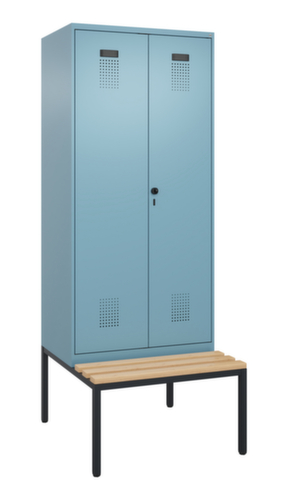C+P PSA-Spind Evolo PLUS für Schwarz-Weiß-Trennung mit Sitzbank, Abteilbreite 400 mm
