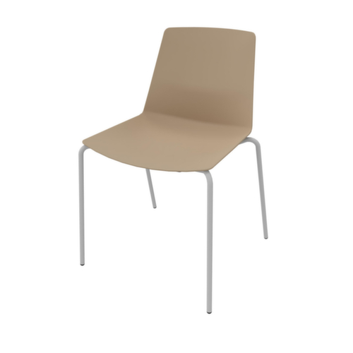 Quadrifoglio Besucherstuhl Clue, Sitz beige, 4-Fußgestell