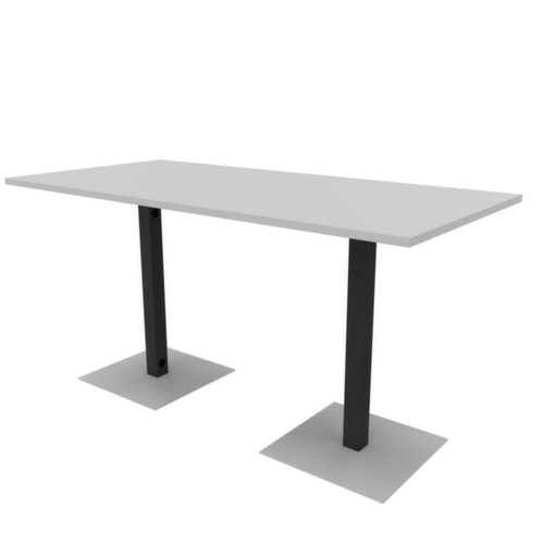 Quadrifoglio Stehtisch Greko für Besprechungen, Höhe x Breite x Tiefe 1070 x 2100 x 1000 mm, Platte grau