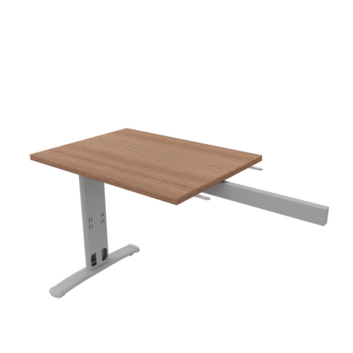 Quadrifoglio Anbautisch Practika für Schreibtisch mit C-Fußgestell, Breite x Tiefe 800 x 600 mm, Platte Nuss Canaletto