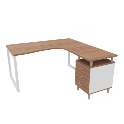 Quadrifoglio Büro-Set Practika mit 1 Schreibtisch, 1 Standcontainer