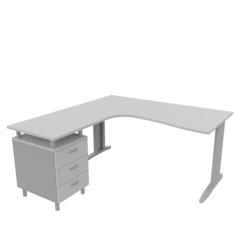 Quadrifoglio Büro-Set Practika mit 1 Schreibtisch, 1 Standcontainer