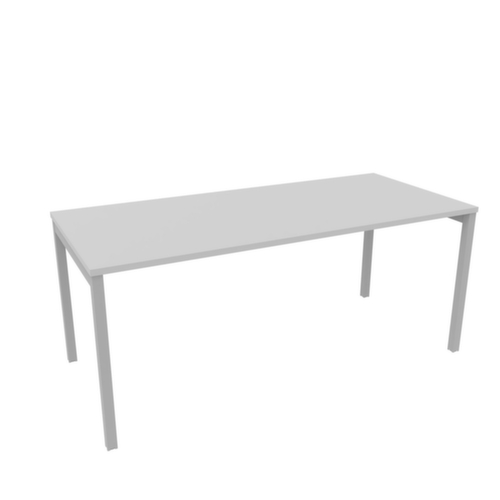 Quadrifoglio Schreibtisch Practika mit 4-Fußgestell, Breite x Tiefe 1800 x 800 mm, Platte grau