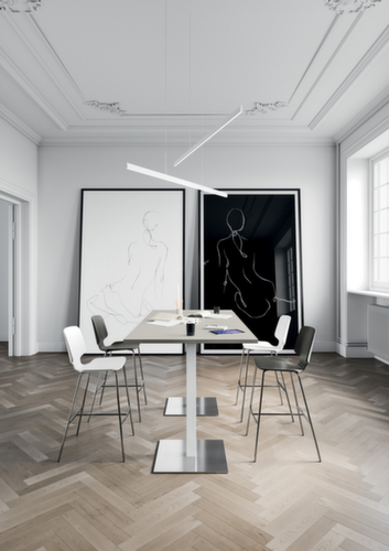 Quadrifoglio Stehtisch Greko für Besprechungen, Höhe x Breite x Tiefe 1070 x 2100 x 1000 mm, Platte Eiche