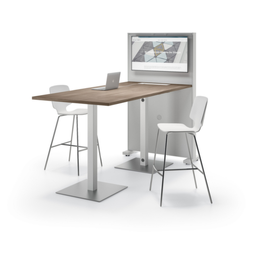 Quadrifoglio Stehtisch Greko für Besprechungen, Höhe x Breite x Tiefe 1070 x 2100 x 1000 mm, Platte Eiche