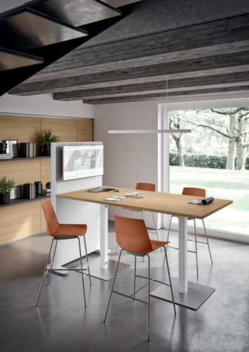 Quadrifoglio Stehtisch Greko für Besprechungen, Höhe x Breite x Tiefe 1070 x 2100 x 1000 mm, Platte Eiche