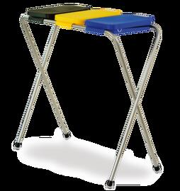 UDOBÄR Müllsackständer, für 120-Liter-Säcke, silber, Deckel schwarz, gelb, blau