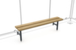 WSM Sitzbank RelaxNature II 1500 für Raucher-Unterstand, RAL5010 Enzianblau
