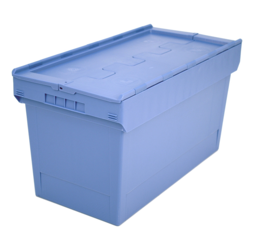 BITO Bac réutilisable plombable, capacité 100 l, Couvercle à charnière en 2 parties
