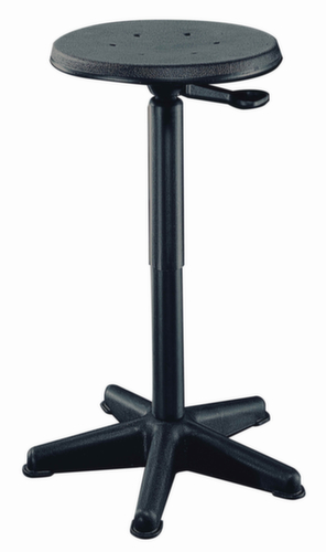 Tabouret pivotant, assise noir, patins