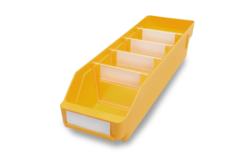 Bac compartimentable à bec, jaune, profondeur 400 mm