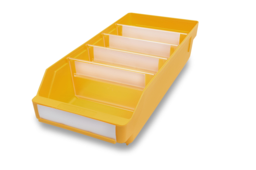 Bac compartimentable à bec, jaune, profondeur 400 mm