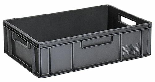 Conteneurs gerbables Euronorm Basic à fond nervuré renforcé, gris, capacité 33 l