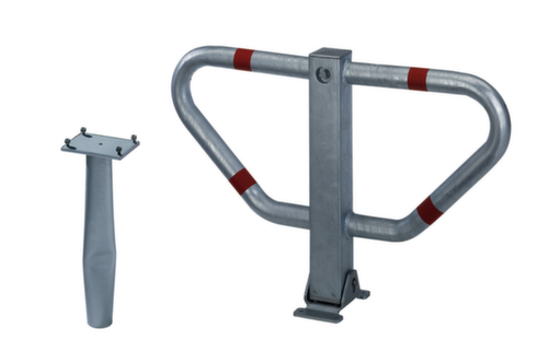 Barrière de parking rabattable, hauteur 450 mm, à sceller