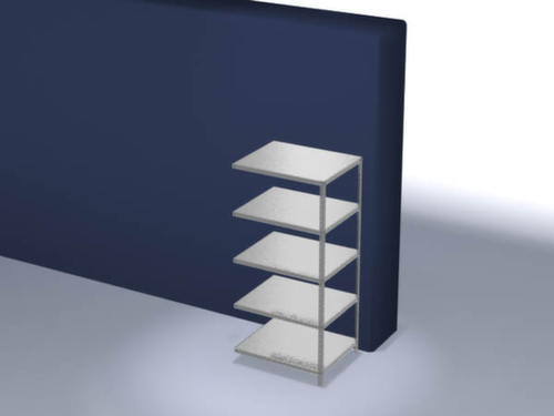 hofe Rayonnage à boulonner élément suivant, 5 tablettes, avec revêtement en zinc anti-corrosion